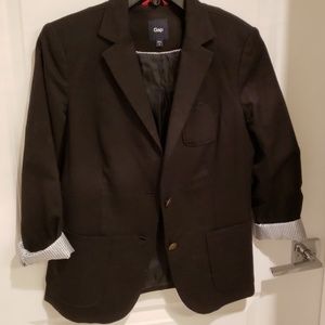 Gap black blazer with pinstripe lined sleeves